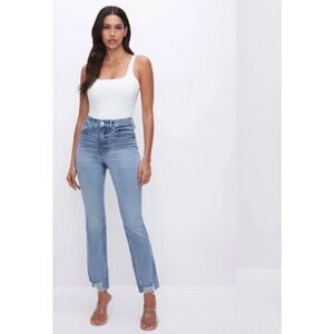 Good American Good Legs Clean Hem Extra Stretch Jeans $170 GLCH960T 14
